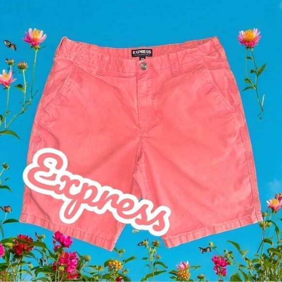 EXPRESS l Coral Shorts l 4-pocket design l Button/zip l 31 l EUC - Picture 1 of 10